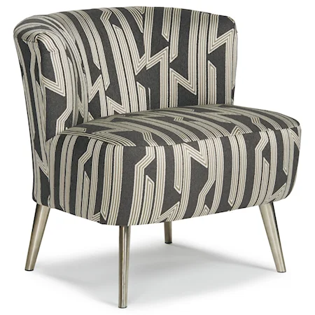 Contemporary Accent Barrel Chair with Metal Legs